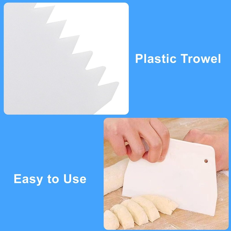 Bonsicoky 2 PCS Plastic Trowel Notched Glue Spreader - 0.4"