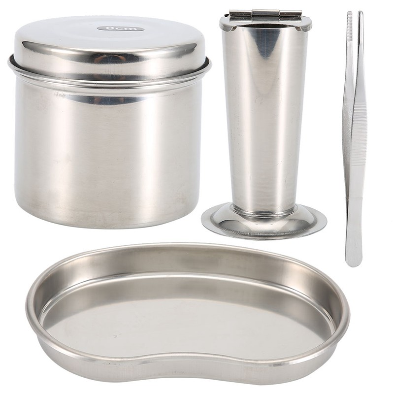 Tattoo Disinfection Kit Medical Stainless Steel Disinfection Plate Tank Jar