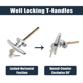 alxiang Universal Piece of 1 Truck Door Lock Cap Locking T-Handle with 2 Silver Ton Metal 100MM / 3.94"(L)-Dimension 226G-NET Weight UPO1TDLCLTHW2KST 901-81571