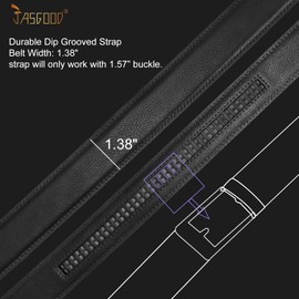 JasGood Men's 35 mm Strap and 40 mm Automatic Ratchet Buckle, 01-black