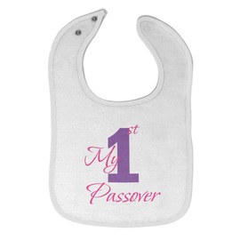 Toddler & Baby Bibs Burp Cloths Judaism My First Passover Jewish B Cotton Baby Items for Baby Girl & Boy White Design Only