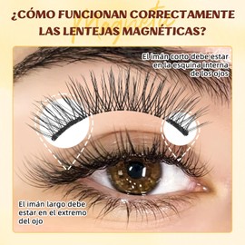 Pestañas magnéticas QUEWEL con aplicador, aspecto natural, no necesitan pegamento, reutilizables, suaves con aplicador, fáciles de usar y quitar(NZH-A-03)