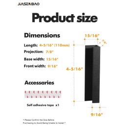 JIASENBAO 10 Pack Adhesive Cabinet Handles Black 4-1/3" Length(Cover 3.78" Hole Center) Finger Pulls Stick on Cabinet Pulls Decorative Kitchen Drawer Dresser Cupboard Bathroom Vanity Cabinet Hardware