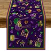 Pudodo Mardi Gras Table Runner Carnival Mask Fleur De Lis