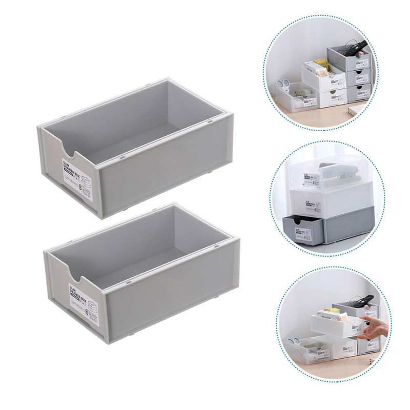 STOBOK 2pcs Collapsible Storage Box Drawer Home Office Storage Jewelry