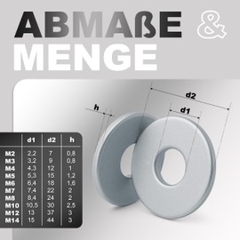 NIMA PARTS Unterlegscheiben M7 – 20 Stück Edelstahl – Karosseriescheiben