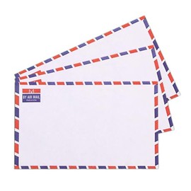 50 Pack Airmail Envelopes -Commercial Flap Business Envelopes- Air Mail Envelopes for Party Invitation, Military Correspondence, Letters to Troops- Size 4.5 * 8.9 inches