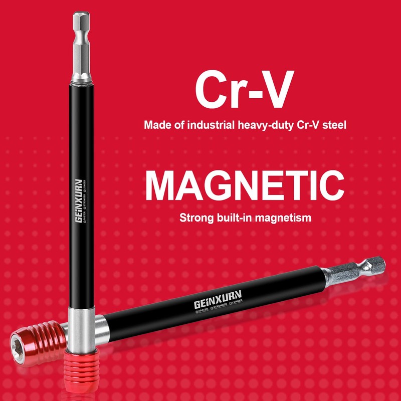 Geinxurn 3Pieces Impact Screwdriver Bit Holders Extra Long,6 inches Magnetic