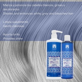 Valquer Profesional Shampoo for White and Grey Hair % No Salt, Sulphates, Parabens and Silicones - 400 ml