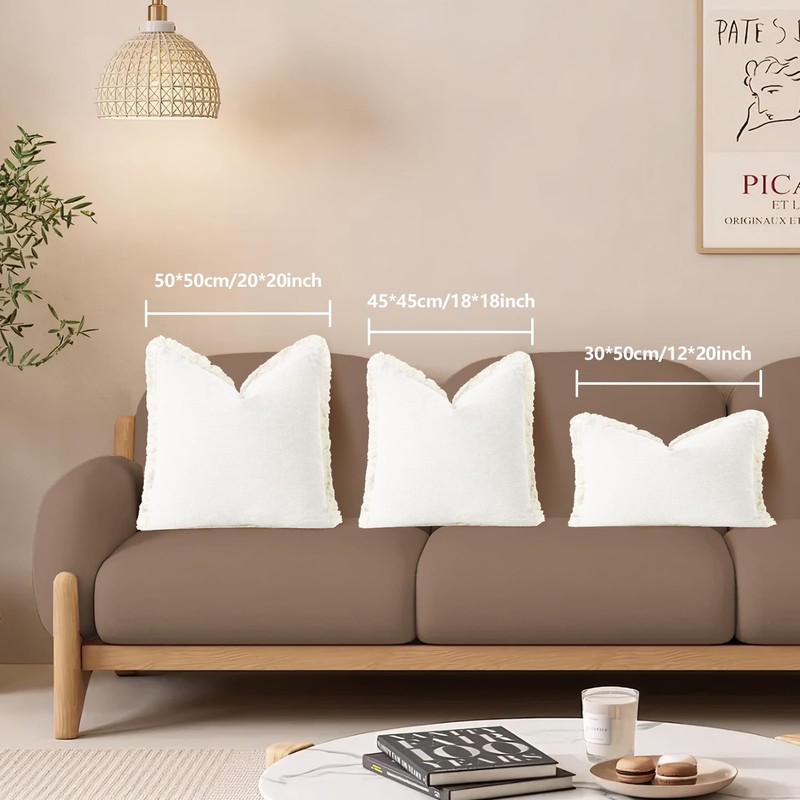 Square Pillow Covers 45x45cm Set of 2 Cotton Pillow Covers