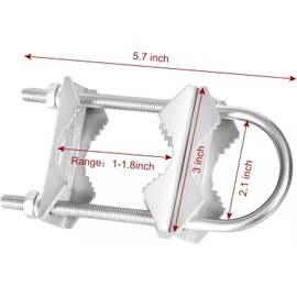 Double Antenna Mast Clamp Heavy Duty V-Jaw Bracket with U Bolts, Sturdy Mast to Mast Mounting Hardware for TV Antenna Ham Radio Antenna Starlink Antenna Outdoor Antenna（4 Sets）, Slinkdsco