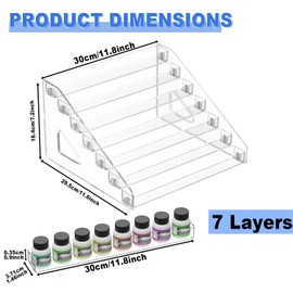 7 Layers Acrylic Paint Organizer, Painting Bottle Holder, Miniature Paint Holder, Craft Hobby Rack Shelf, Snap-on Design Easy Assembly Storage Rack for Citadel, Apple Barrel, Folkart -2oz Craft Paints