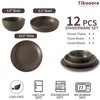 Tikooere Stoneware Dinnerware Set for 4 Person,12 Pieces Ceramic Plates