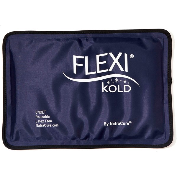 FlexiKold Gel Ice Pack (Half Size: 7.5" x 11.5") A6303-COLD - Professional Cold Pack Reusable Cold Pack Compress (Therapy for Pain and Injuries of Knee, Shoulder, Foot, Back, Ankle, Neck, Hip, Elbow) by NatraCure