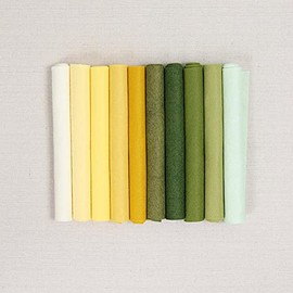 Benzie Design Wool Felt, 10 pcs 9"x12" in Flower colors, 1 mm thick, soft & pliable, wool blend felt, Lemongrass 9"x12"