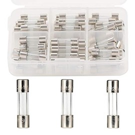 60PCS Light Fuses 110V 125V 3A 5A 8A Slow-Blow Mini Light Strings Replacement Glass Fuses Assortment Kit 0.2 x 0.79 inch / 5 x 20 mm