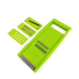4-Piece Vegetable Grater, Carrot Slicer, Carrot Grater, Vegetable Slicer, Kitchen Grater with Stainless Steel Blades, Grater Slicer for Salad, Carrot Salad, Fruit Grater, Tёрка-Корейка (Green)