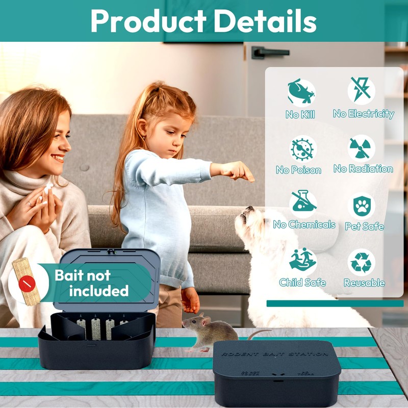 Rat Station Box with 1 Key, Complete Rodent Solution Keeps