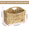 BTSKY Woven Magazine Holder, 2-Section Water Hyacinth Magazine Basket, Natural