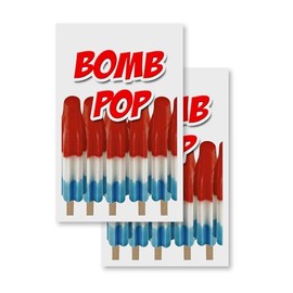 Bomb Pop (2-Pack) 24" x 36" Vinyl Decals | Sign Insert Peel & Stick Decals Stickers Window Signs