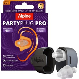 Alpine PartyPlug Pro - Tapones para los oídos para conciertos, alta fidelidad, reducción de ruido de 21 dB, protección auditiva premium para festivales de música, raves y eventos en vivo, incluye 3