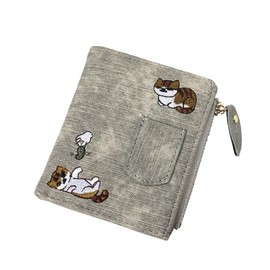 DUOBAGMA Women's Purse Made of Smooth and Soft PU Leather, Women's Small and Short Format, Ladies in Very Beautiful Colours with Purse Women's Zip, lightgrey, Casual