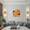 Vaziden Bathroom Light Fixtures, Gold Wall Sconce in Threaded Glass