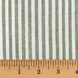 Perfect Green Stripe Cotton Homespun Plaid Fabric by JCS - Sold by The Yard
