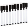 DERAYEE 10 x Black Erasable Whiteboard Marker Pens Erasable Marker