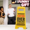 Boxer Gifts Overstimulated Approach at Own Risk Novelty Desk Sign