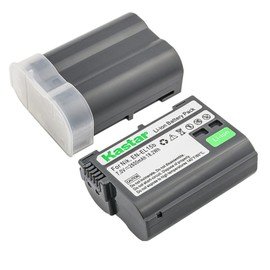 Kastar 2-Pack EN-EL15b Battery and LCD AC Charger Compatible with Nikon Z 6, Z6, Z 7, Z7, Z 7 Q3, Z7Q3, 1 V1, D500, D600, D610, D750, D780, D800, D800E, D810, D810A, D850 Digital Camera