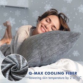 MIULEE Body Pillow for Adults Long Body Pillow for Side Sleeper Memory Foam Cooling Body Pillow for Bed Full Body Pillow for Back/Stomach/Side Sleeper 20x54 Inch Grey