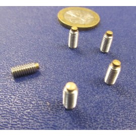 Kmac 18-8 (A2) Stainless Steel Set Screws, Brass Tip, M4 x 8 mm Length, 5 Pcs