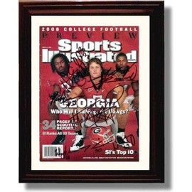 UGA Georgia Football SI Autograph Print - 2008 College Preview - Framed 8x10