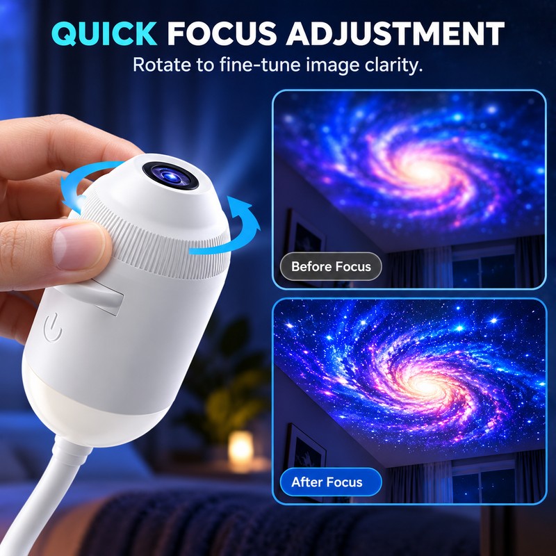 2-in-1 Galaxy Projector Night Light for Room Decor – 24