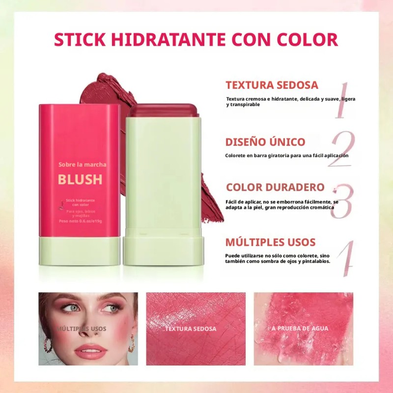 Rubor Barra Lotlash Rosa Pack 3 Tonos Para Labios Y