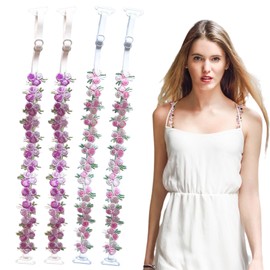 2Pair Decorative Replacement Bra Straps - Adjustable & Removable Floral Shoulder Straps for Tops Dresses