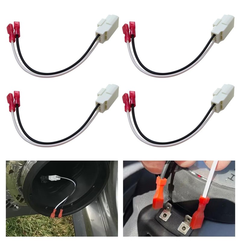 WELURE 4X Front Rear Door Speaker Wire Harness Connector Plug