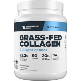 Transparent Labs Grass-Fed Collagen Peptides Powder - Chocolate Collagen Powder for Men & Women, 22G Grassfed Bovine Hydrolyzed Collagen Peptides for 
