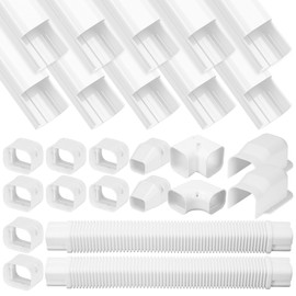 Mini Split Line Set Cover Kit 3"W 20Ft Air Conditioners Decorative PVC Slim Line Cover for Central AC & Heat Pumps Systems Tubing Cover