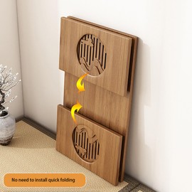 Folding Coffee Table No Assembly Japanese Floor Table Foldable, Bamboo Solid Wood Japanese Coffee Table Low Tea Table for Sitting on The Floor, Home Office, Meditation & Tea Ceremony (Easy Storage)