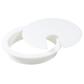 2 Pack Rok Hardware 3" (76mm) White Round Computer Desk Table Port Wire Cable Cord Organizer Hole Cover Grommet, ROKRG3WHT