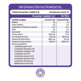HEALTHADDICTION - Inositol 40:1 Myo & D-Chiro con Zinc, Vitamina D3, Ácido Fólico y Probióticos | Suplemento Alimenticio en Polvo Vegano | Apoyo Hormo