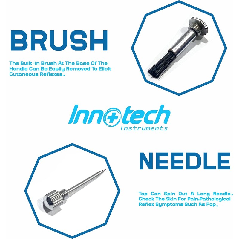 Innotech Buck Neurological Reflex Hammer with Brush and Needle for