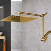 TreaZieo 13-Inch Shower Head Arm, Gold, Stainless Steel, Adjustable, Locking