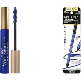 L’Oréal Paris Makeup Voluminous Original Mascara, Cobalt Blue, 0.26 Fl Oz & Infallible Pro-Last Waterproof, Up to 24HR Pencil Eyeliner, Cobalt Blue, 0.042 oz.