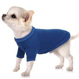 Dog Sweater XS, Basic Dog Sweatshirt with Soft Inner Fleece, Extra Small Dog Sweater, Cozy Puppy Pajamas, Cat Clothes for Cats Only, Winter Dog Clothes for Small Dogs Chihuahua Yorkie, Navyblue, XS