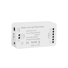 Matter WiFi Smart LED Light Strip Driver RGBCW/CW Smart LED Controller, Support Alexa Google Home App Homekit Control, 2.4G Hz WiFi Only (CW)