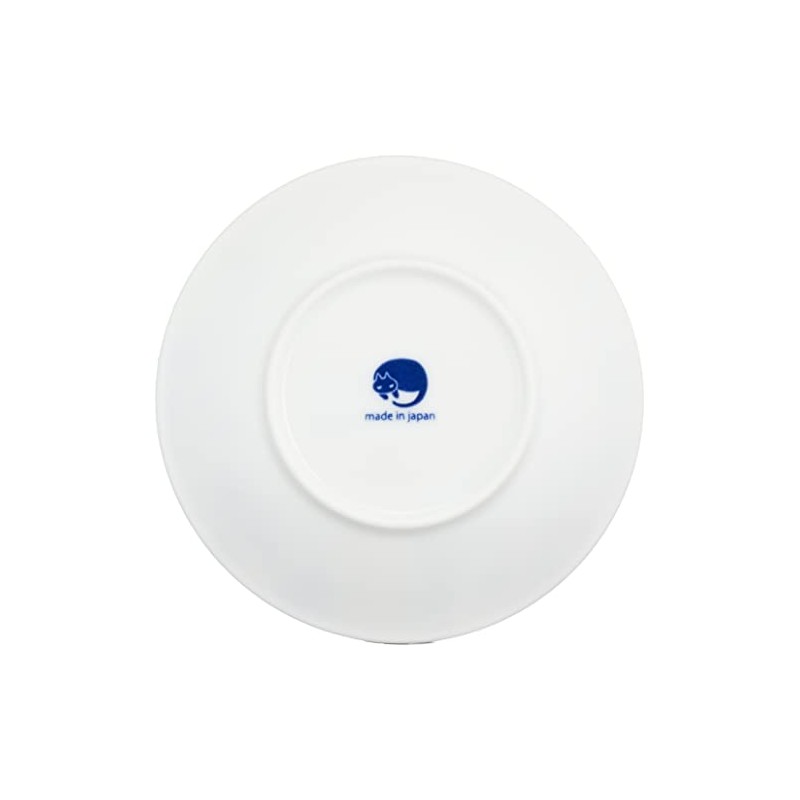 Ceramic Indigo Ronron and Mew Small Plate, Mew Size: Approx.