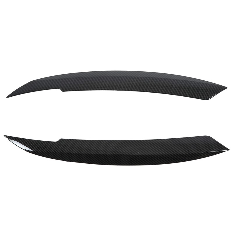 2PCS Car Headlight Eyebrows Carbon Fiber Style Left Right Replacement